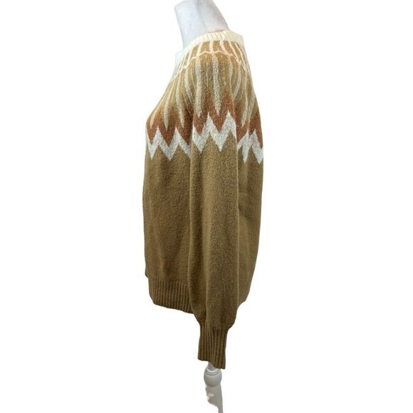 Ladies French‎ Connection Essentials Fair Isle Camel Colored Sweater Size Small - Picture 5 of 9